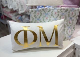 Phi Mu Gold Foil Pillow