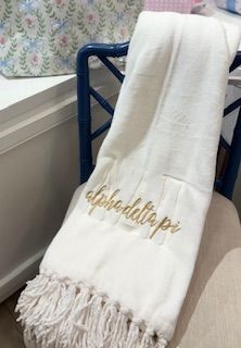 Alpha Delta Pi Embroidered Throw