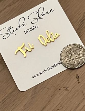 Tri Delta Sorority Stud Earrings