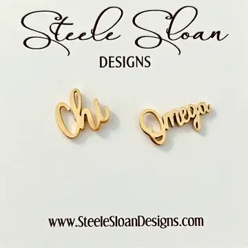 Chi Omega Sorority Stud Earrings