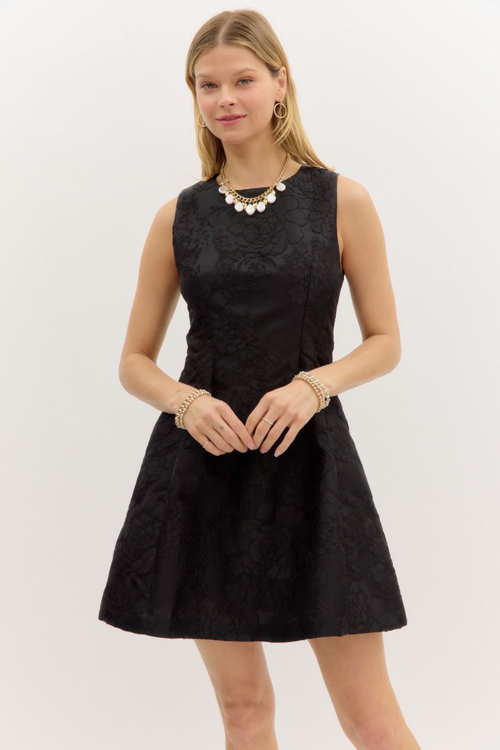Brocade Black Dress