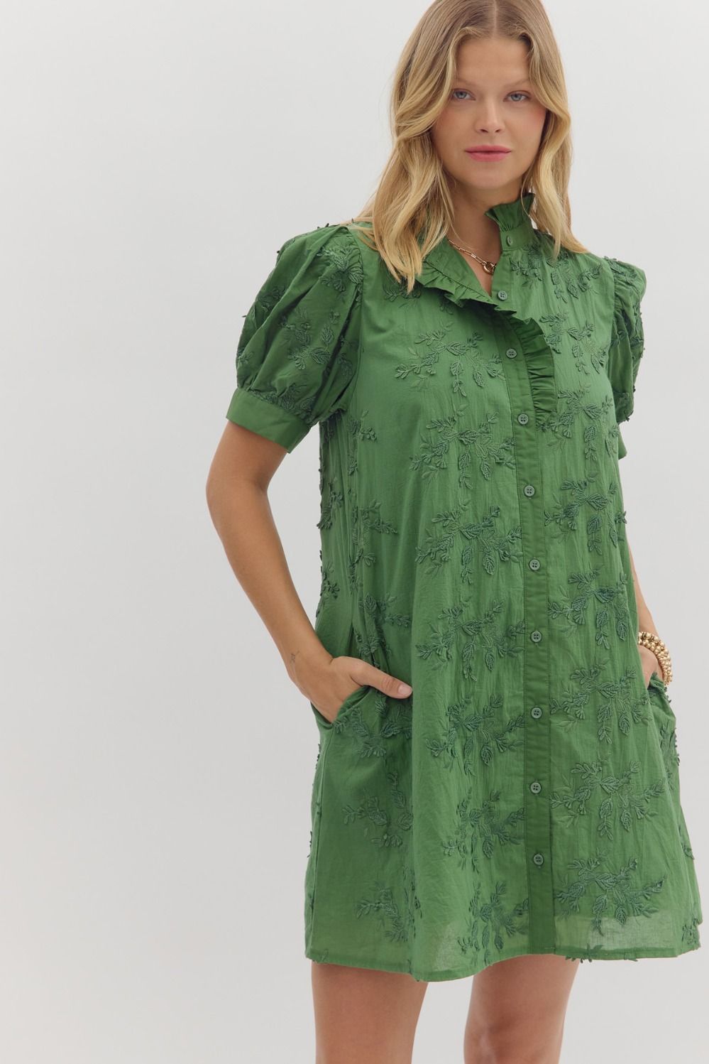 Forest 3D Floral Applique Dress