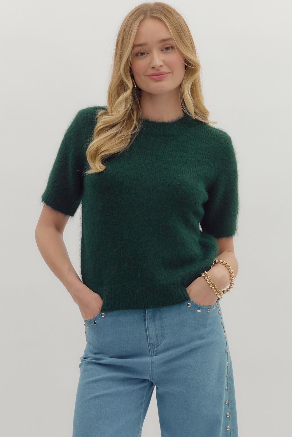 Short Sleeve Knit Sweater