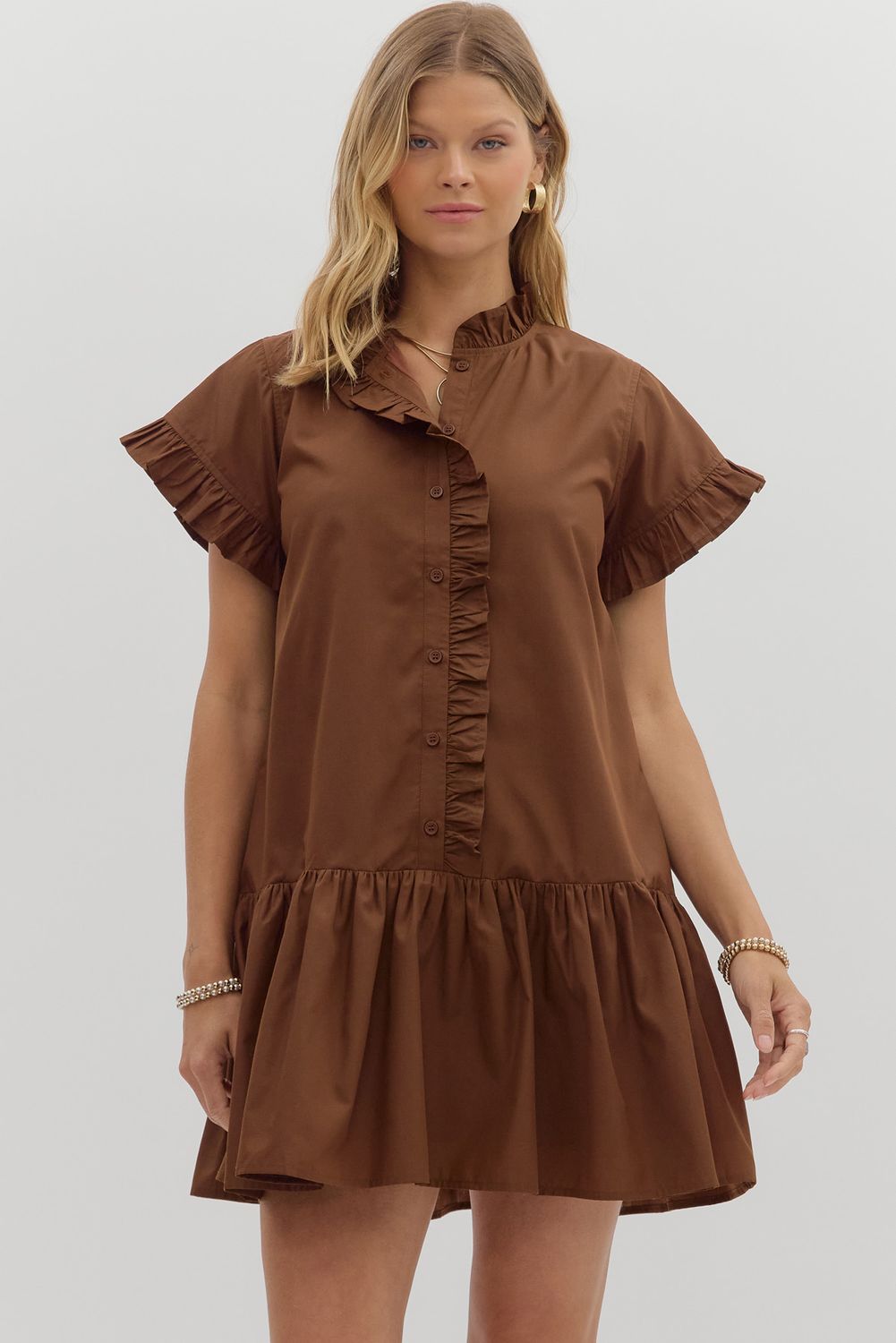 Brown Button Down Dress