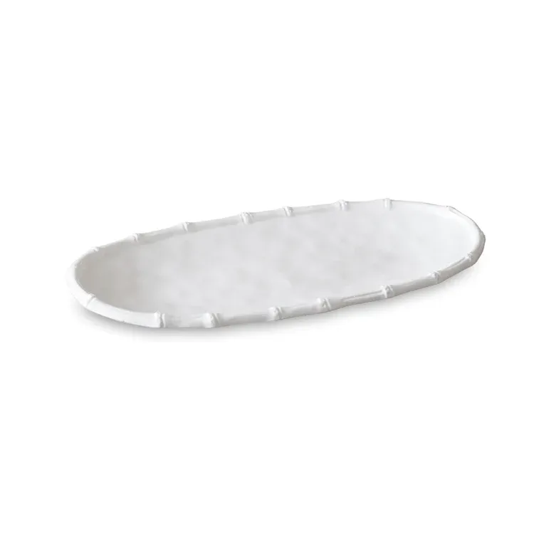 Vida Bamboo Medium Oval Platter White