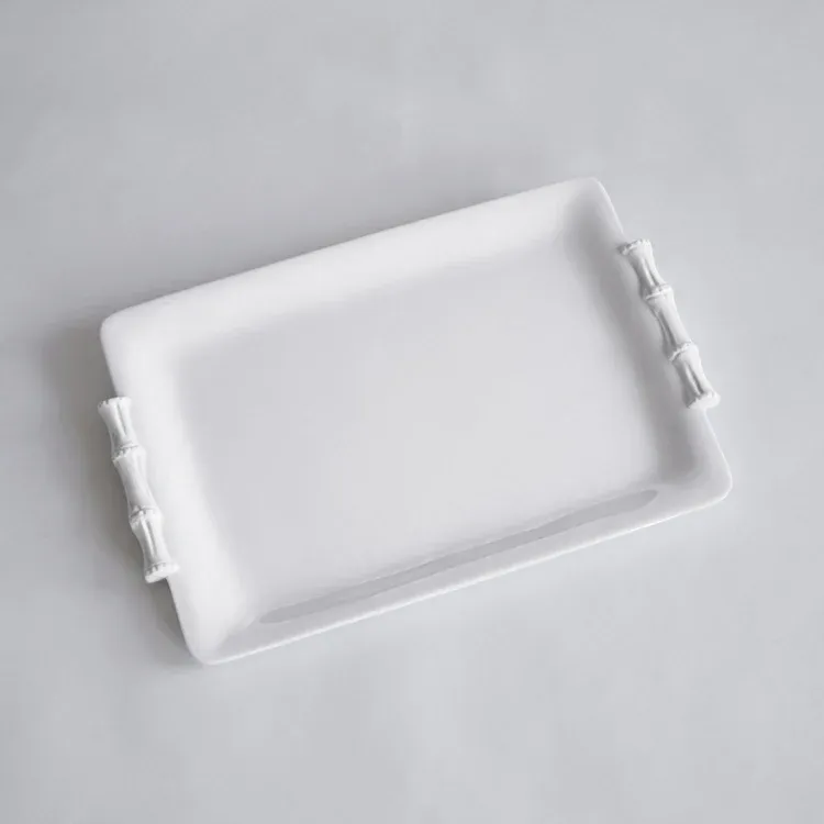 Vida Bamboo Medium Rectangular Tray White