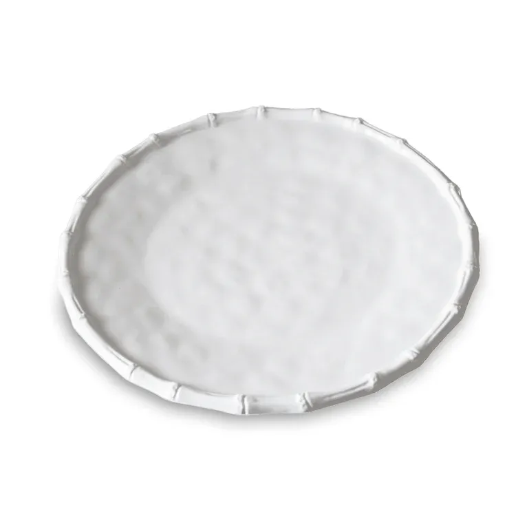 Vida Bamboo Round Platter White