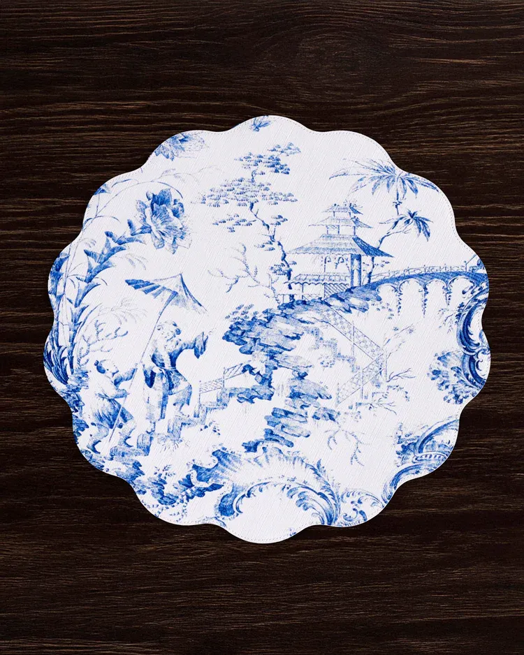 Vida Chinoiserie Placemats Blue and White