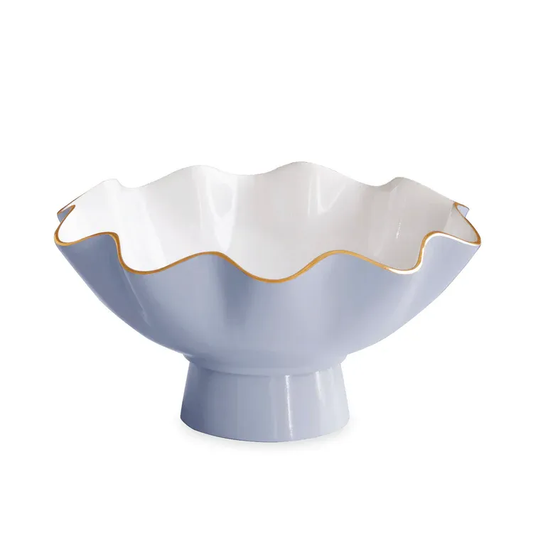 Encanto Carola Small Pedestal Periwinkle and White