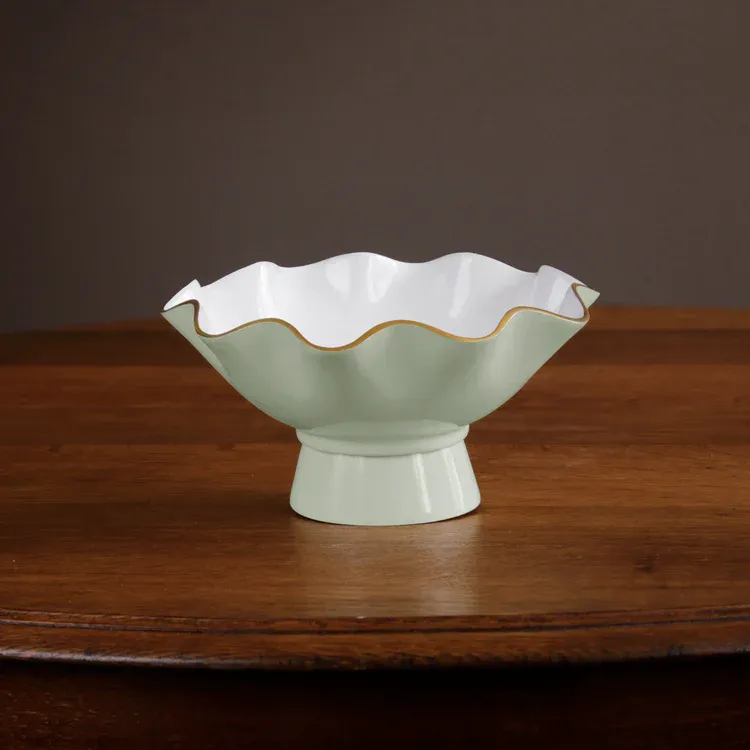 Encanto Carola Small Pedestal Pistachio and White