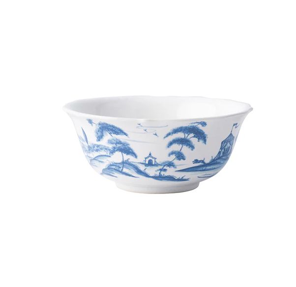 Country Estate Delft Blue Cereal/Ice Cream Bowl Hen House - By Juliska main image 1