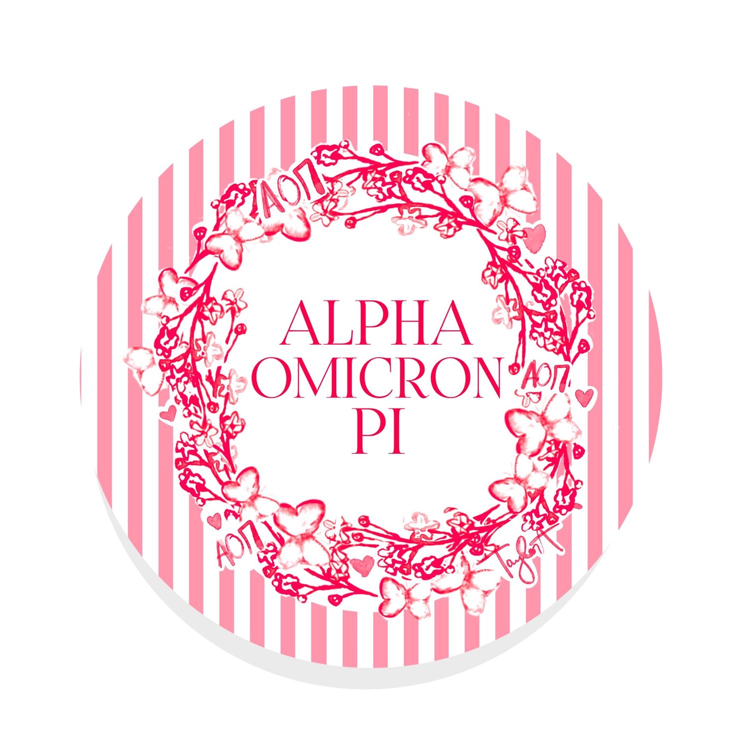 Alpha Omicron Pi Round Sticker TA