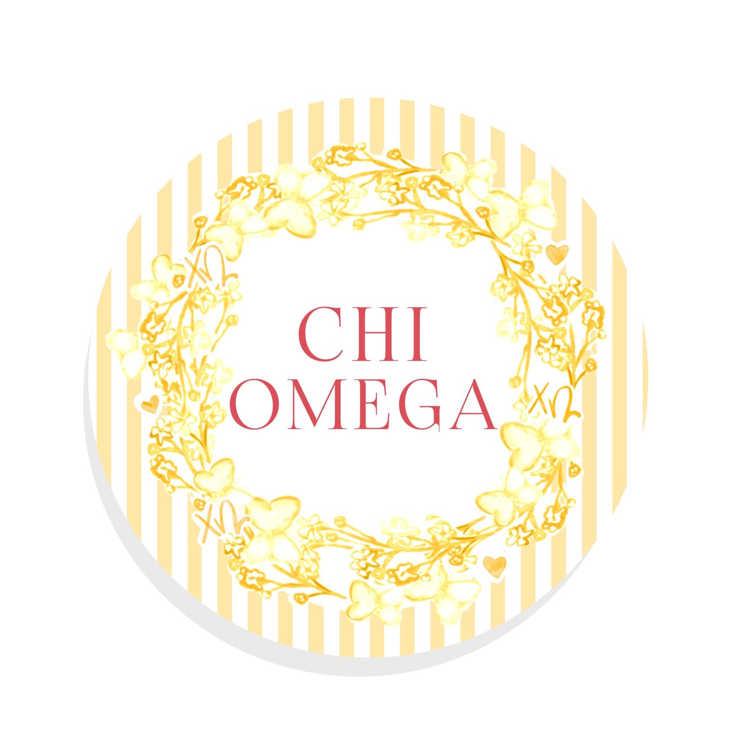 Chi Omega Round Sticker TA