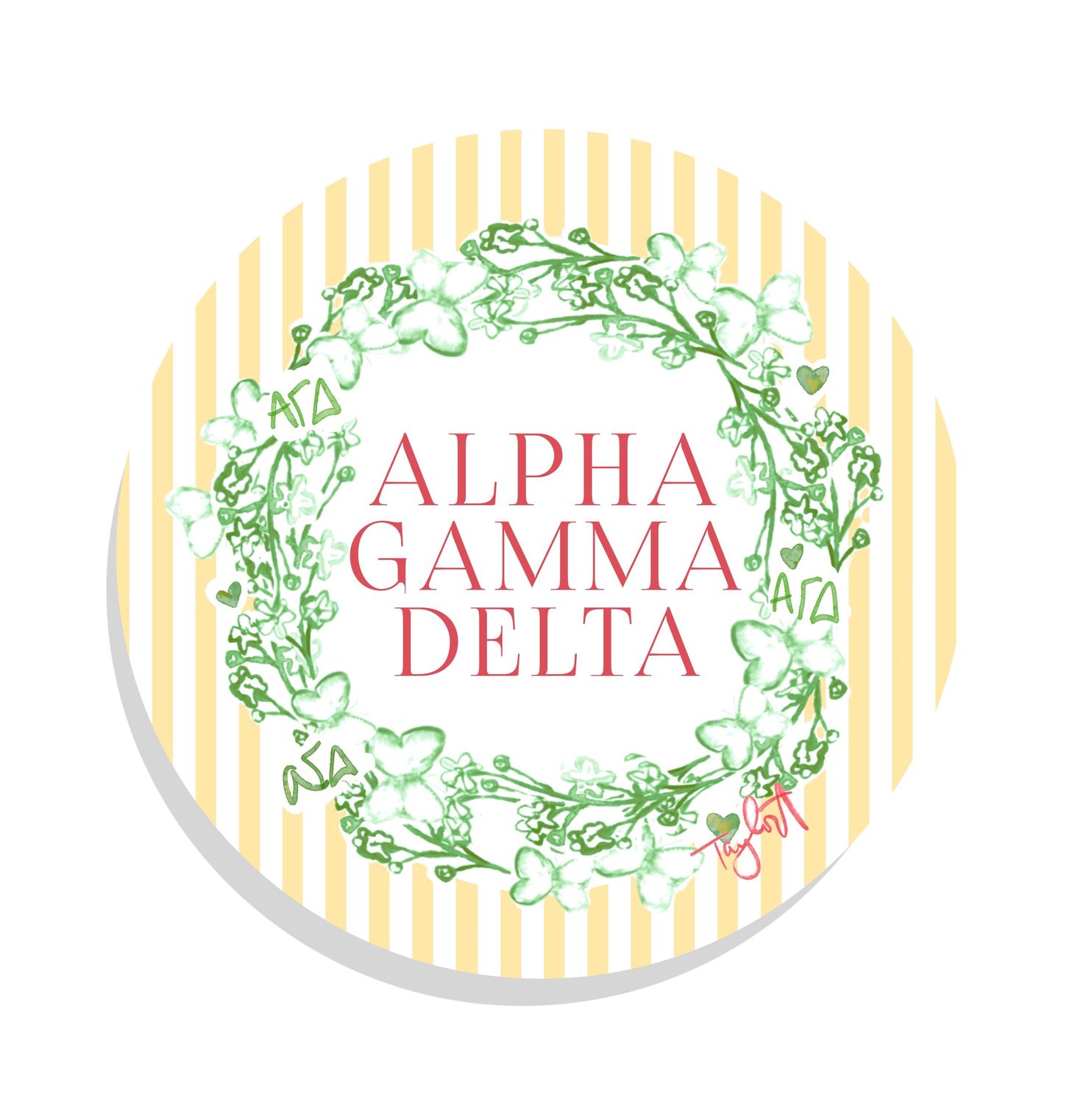Alpha Gamma Delta Round Sticker TA