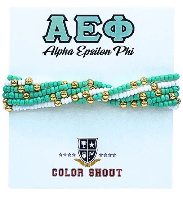 Alpha Epsilon Phi Twist Beaded Bracelet