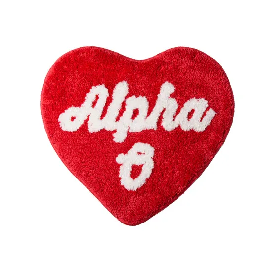 Alpha Omicron Pi Heart Shaped Rug