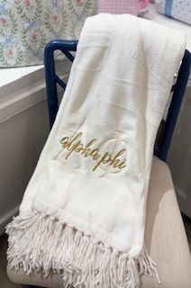 Alpha Phi Embroidered Throw