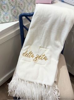 Delta Zeta Embroidered Throw