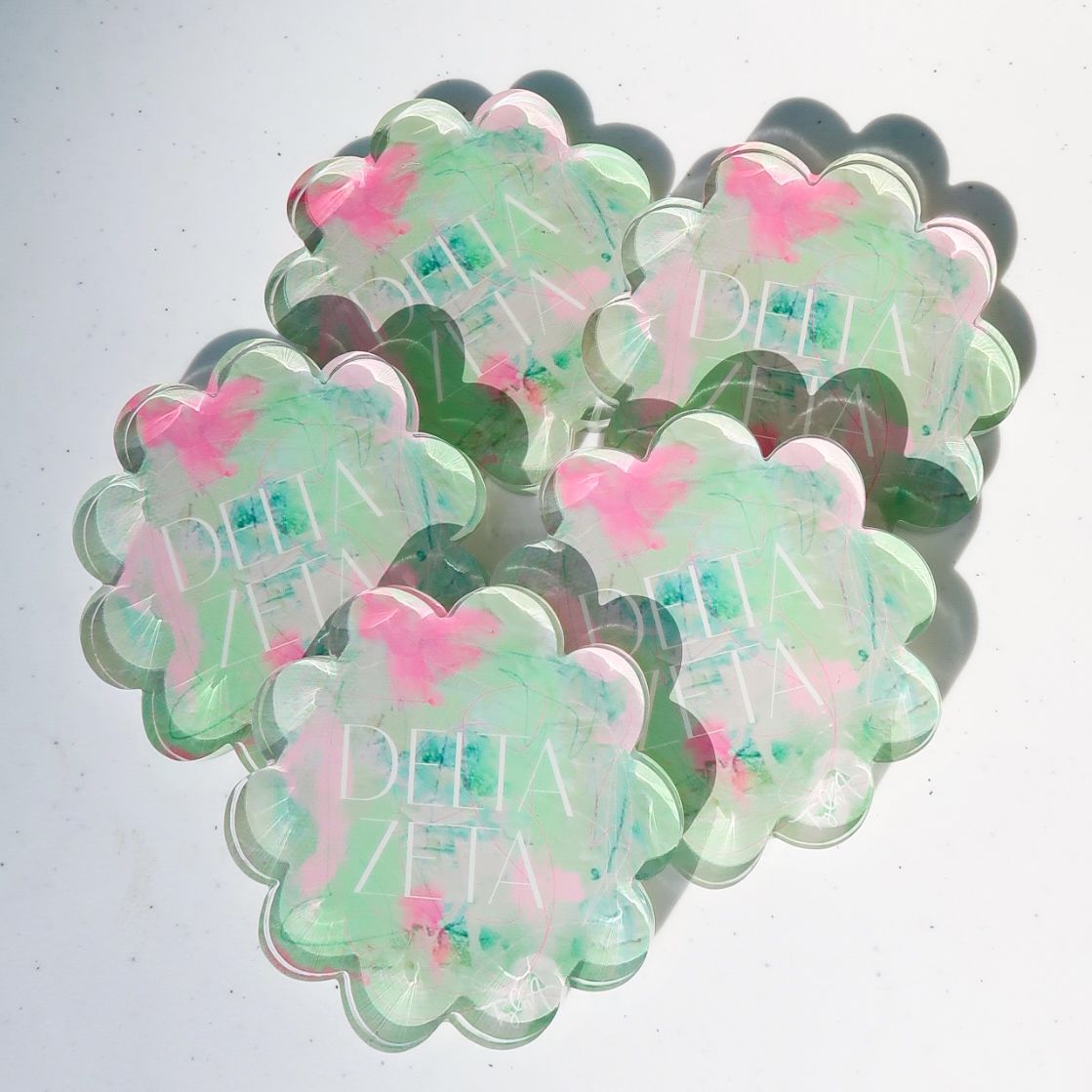 Watercolor Delta Zeta Coasters