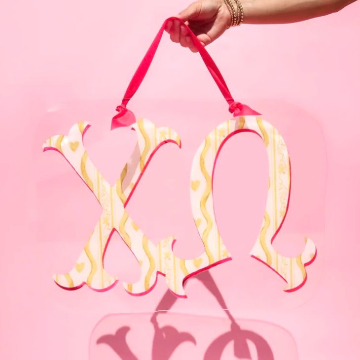 Chi Omega Acrylic Door Hanger