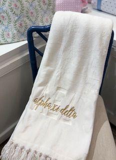 Alpha Xi Delta Embroidered Throw
