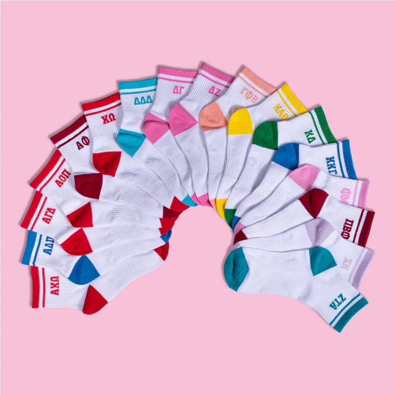 Delta Delta Delta Quarter Crew Socks