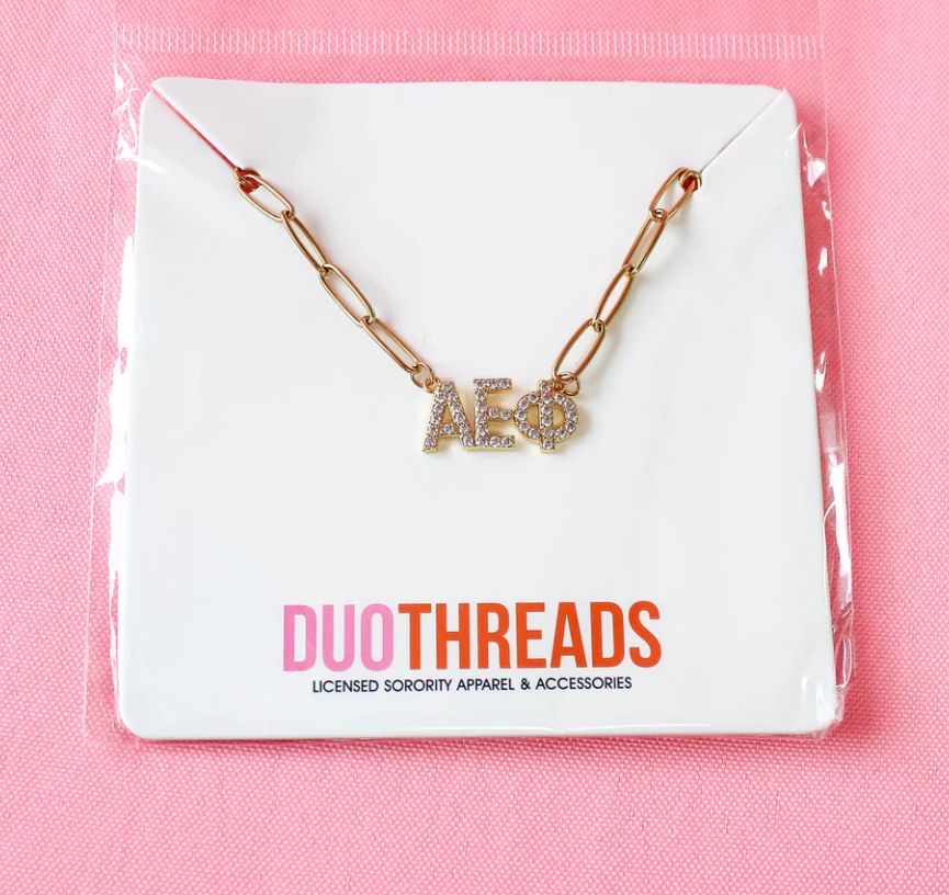 Alpha Epsilon Phi Rhinestone Necklace