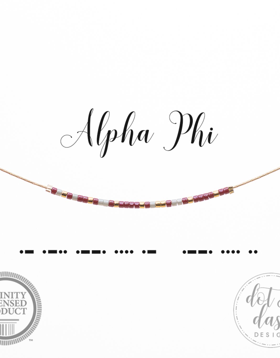 Alpha Phi Dot and Dash Necklace