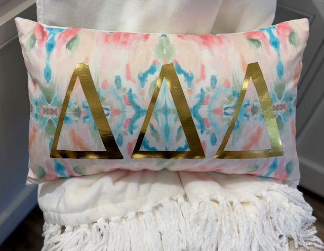 Delta Delta Delta Velvet Print Pillow