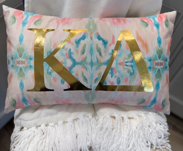 Kappa Delta Velvet Print Pillow