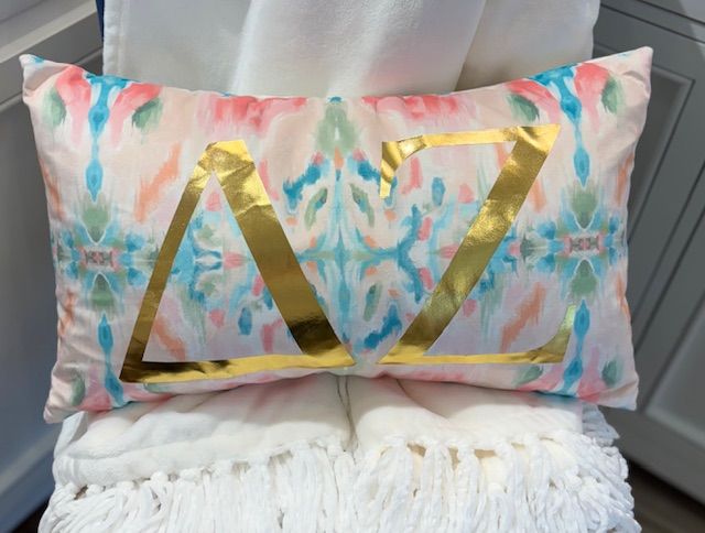 Delta Zeta Velvet Print Pillow