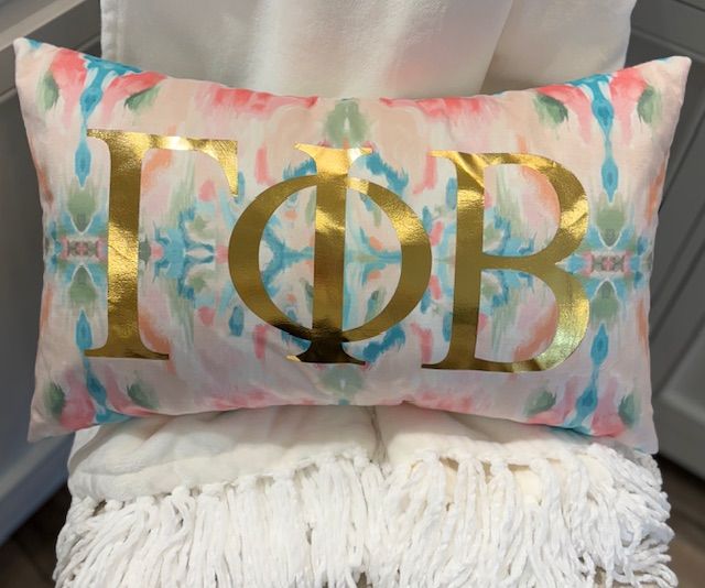 Gamma Phi Beta Velvet Print Pillow