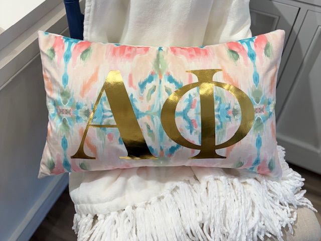 Alpha Phi Velvet Print Pillow