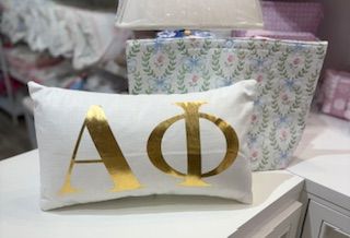 Alpha Phi Gold Foil Pillow