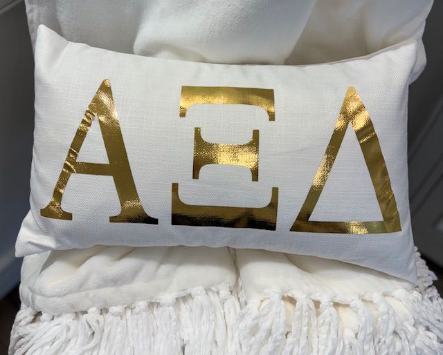 Alpha Xi Delta Gold Foil Pillow