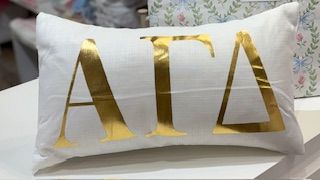 Alpha Gamma Delta Gold Foil Pillow