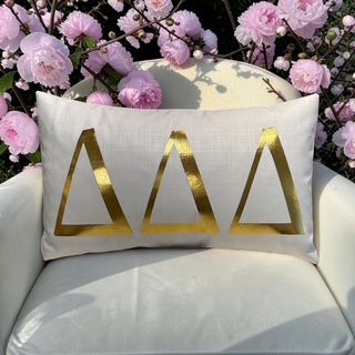 DELTA DELTA DELTA gold foil pillow