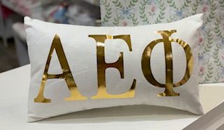 Alpha Epsilon Phi Gold Foil Pillow