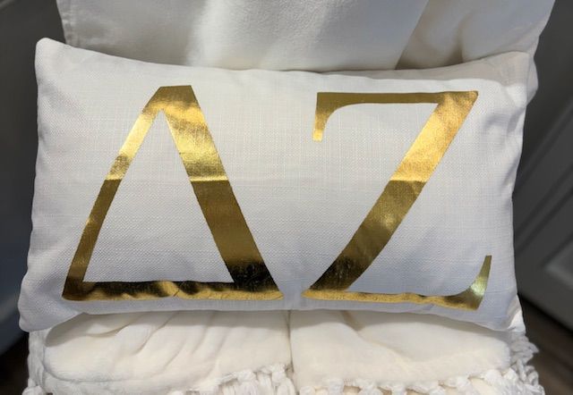 Delta Zeta Gold Foil Pillow
