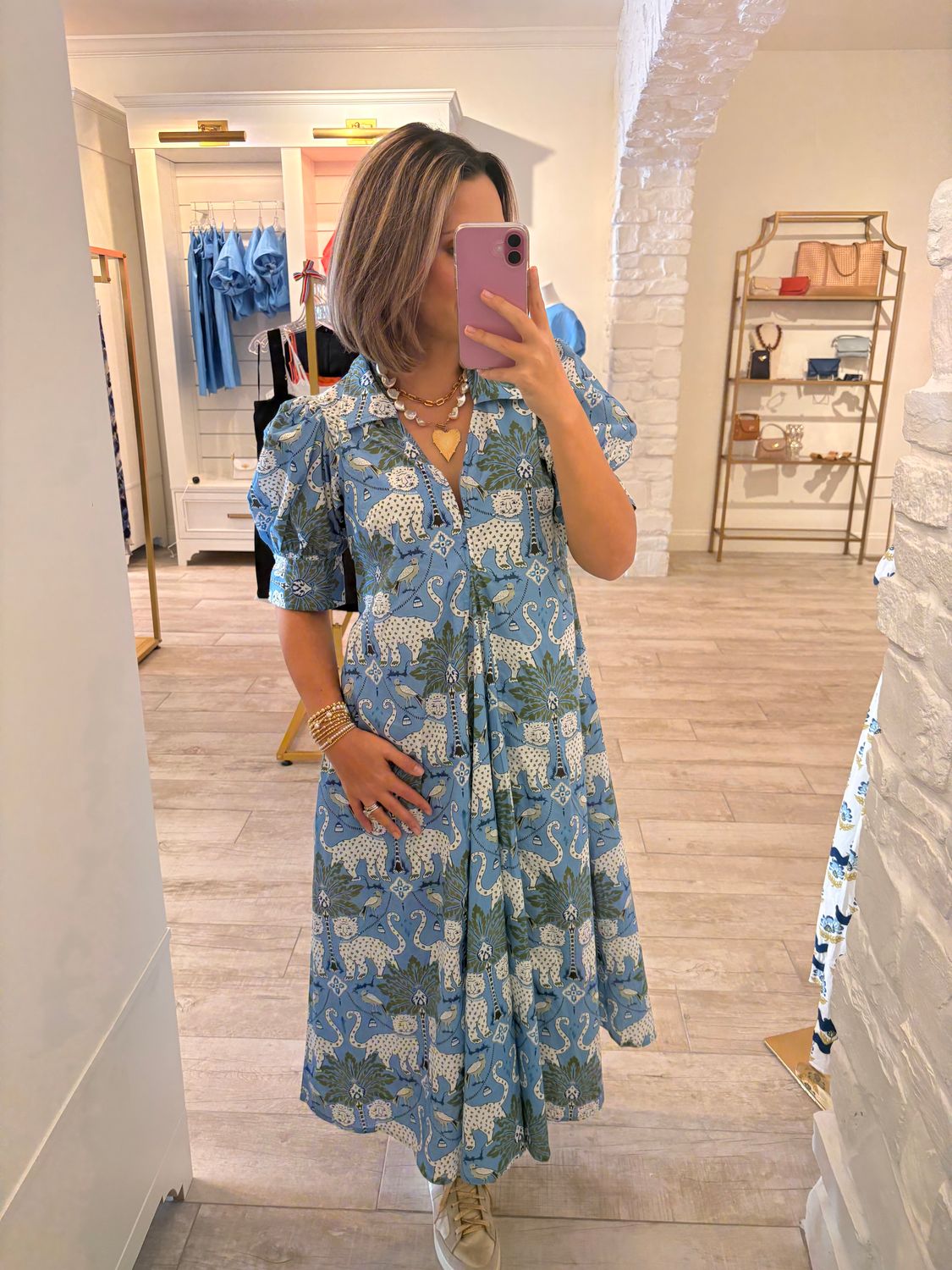 Montauk Dress Blue Cheetah