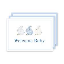 Porcelain Bunnies Blue Milestone Cards