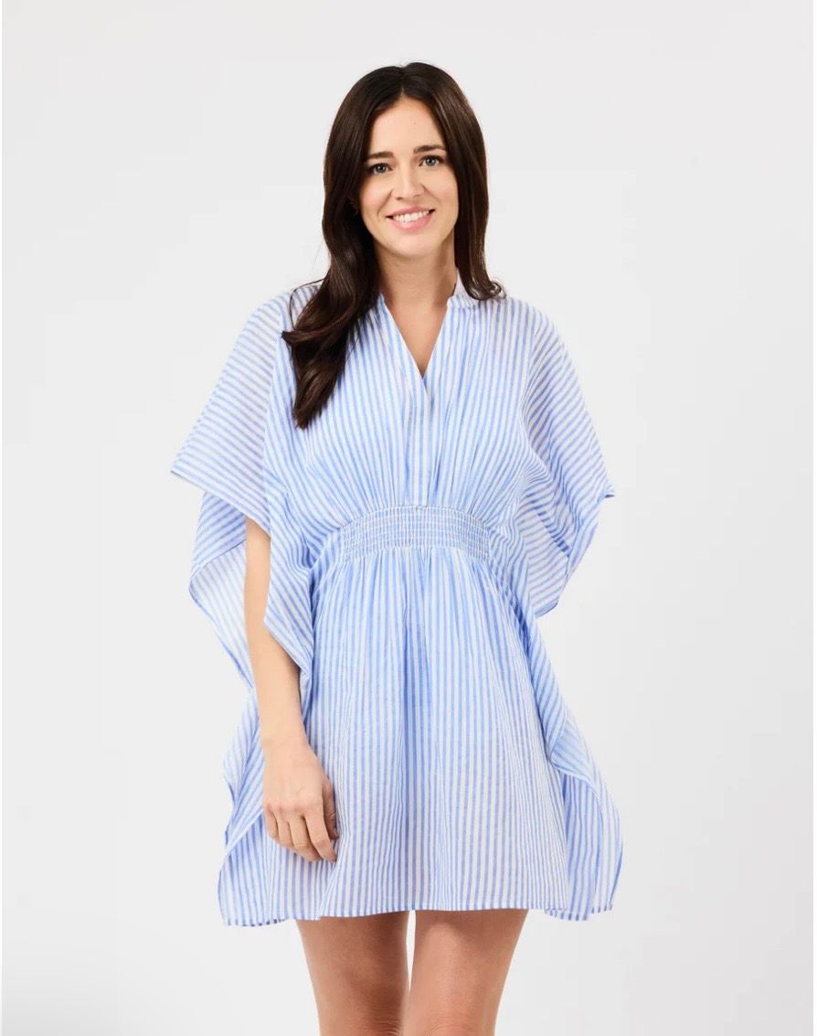 Short Priscilla Dress Blue/White Stripe