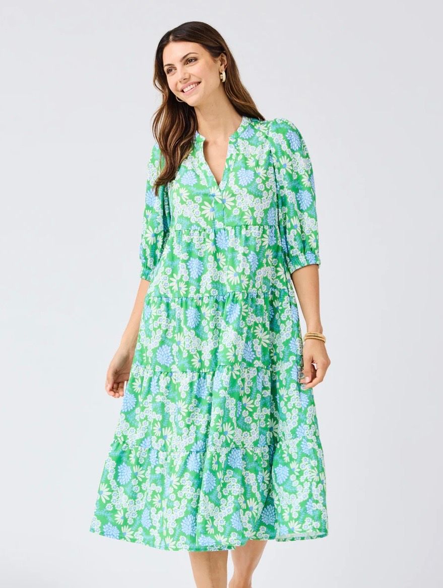 Cameron Dress Daisy Chain Green