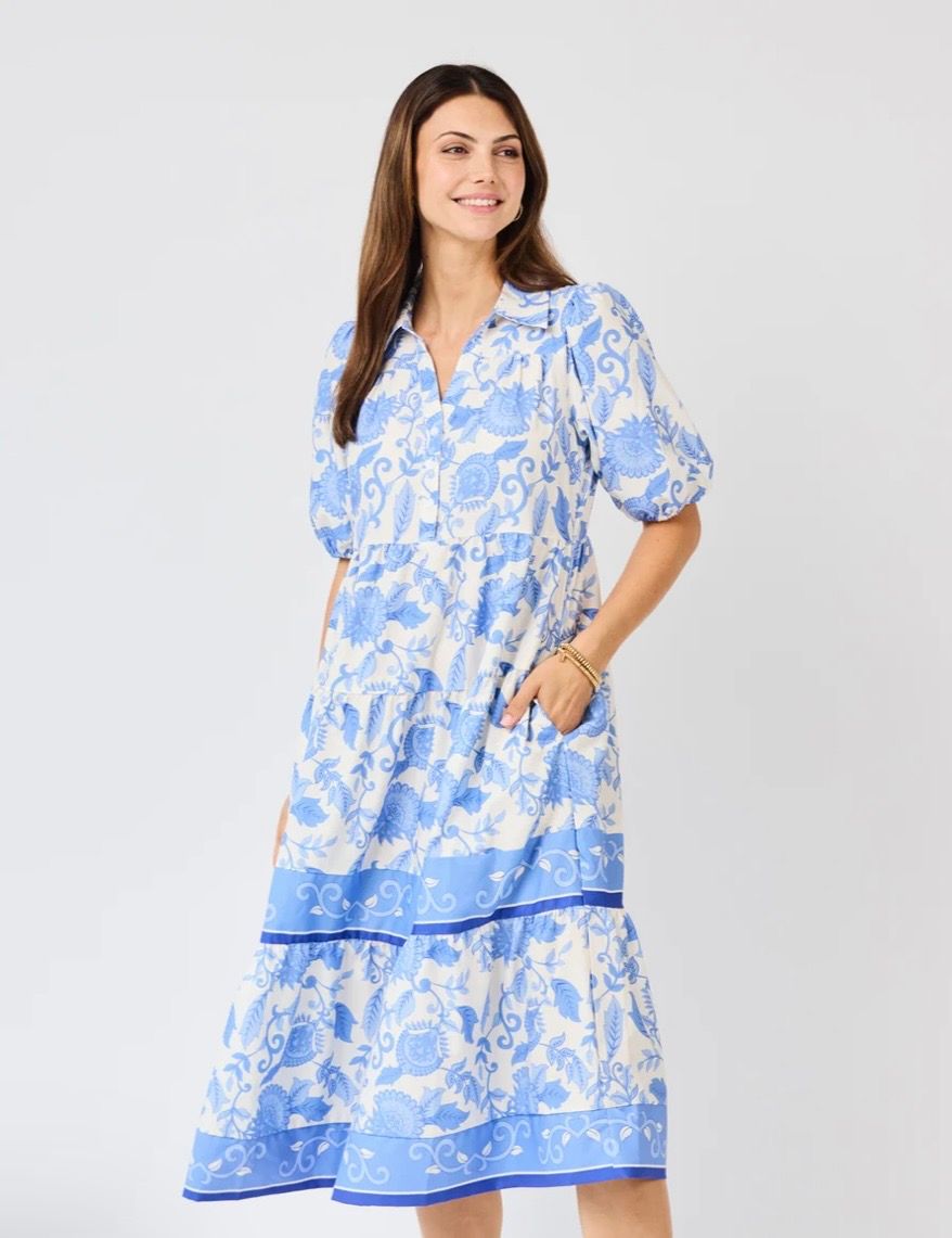 Eloise Dress Porcelain Vines
