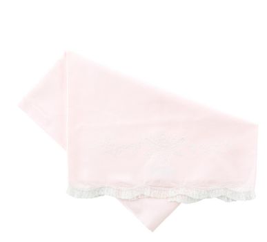 Receiving Blanket W/Lace Trim Pink