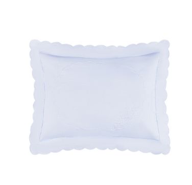 Pillow Cover W/Scalloped Edge Blue