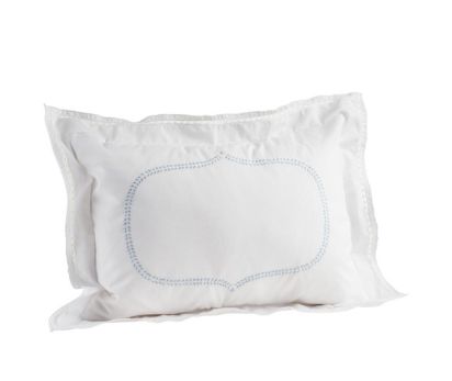 Leaf Pillow Top White/Blue