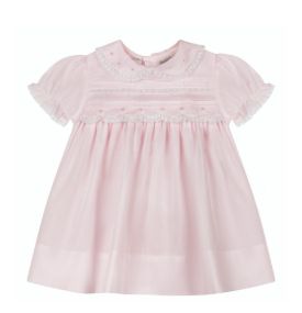 Lace Trim Dress Pink