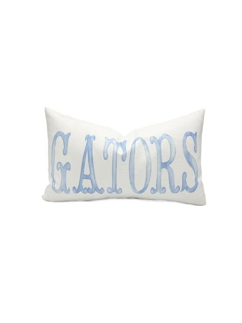 Blue Watercolor Alligators Pillow 15x24