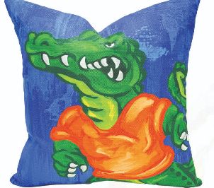 Velvet Alligator Pillow 20x20